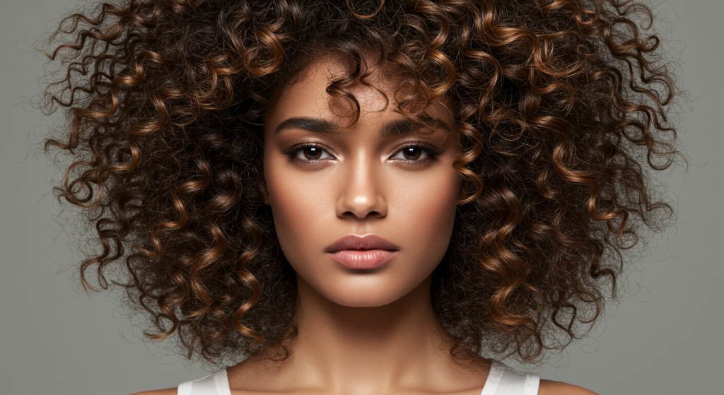 Chic Face Framing Curly Hair