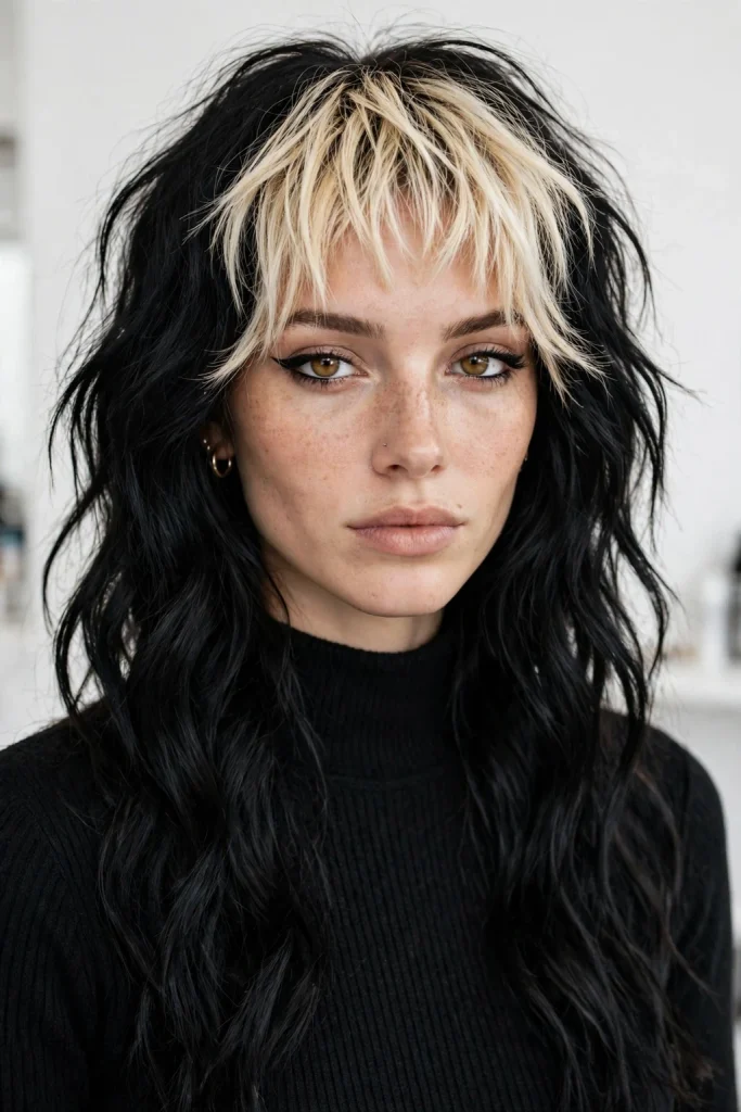Bleached Blonde Bangs on Dark Hair