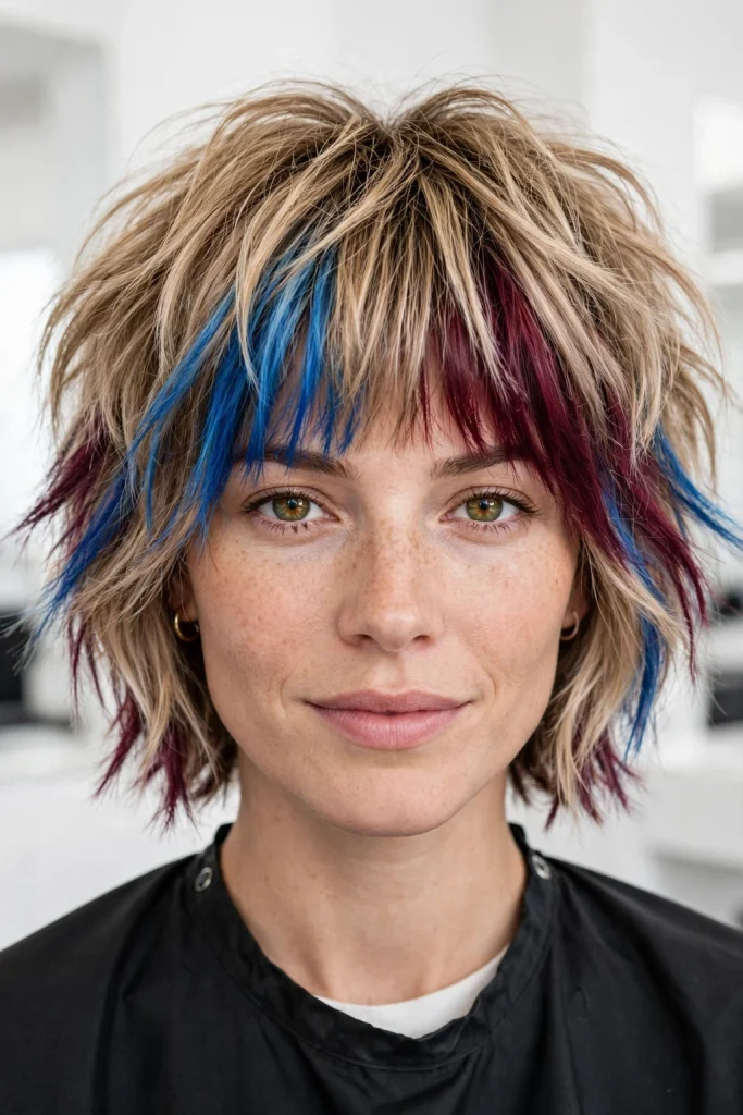 Tri-Tone Choppy Bangs