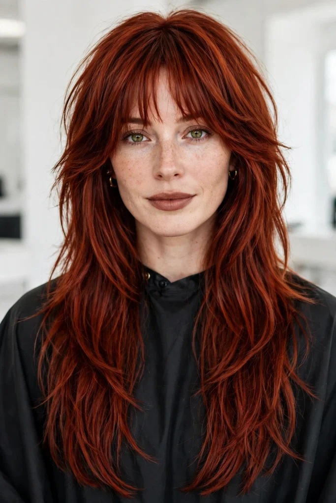 Auburn Layered Wolf Cut