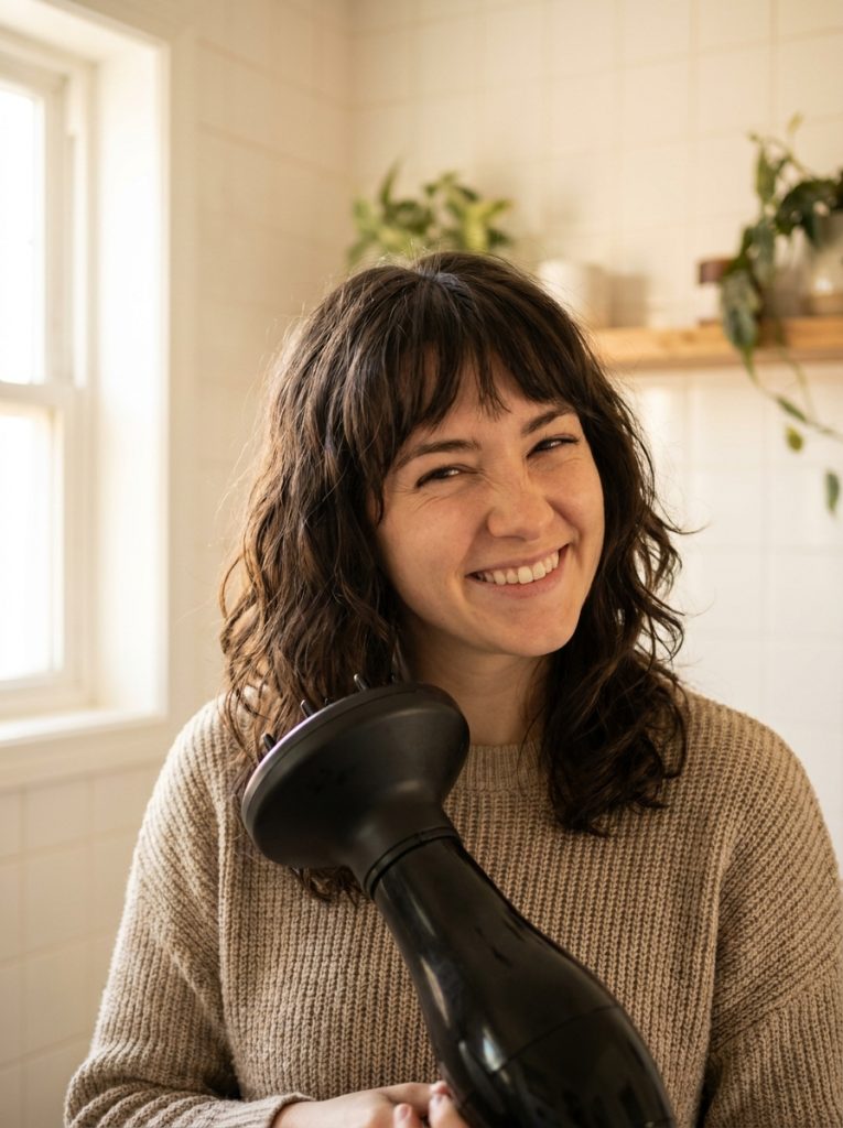 How to Style a Wavy Wolf Cut With Bangs at Home