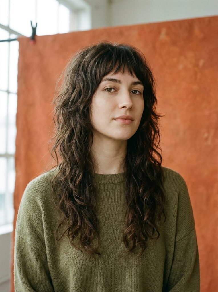 Long Shaggy Wavy Wolf Cut With Wispy Bangs
