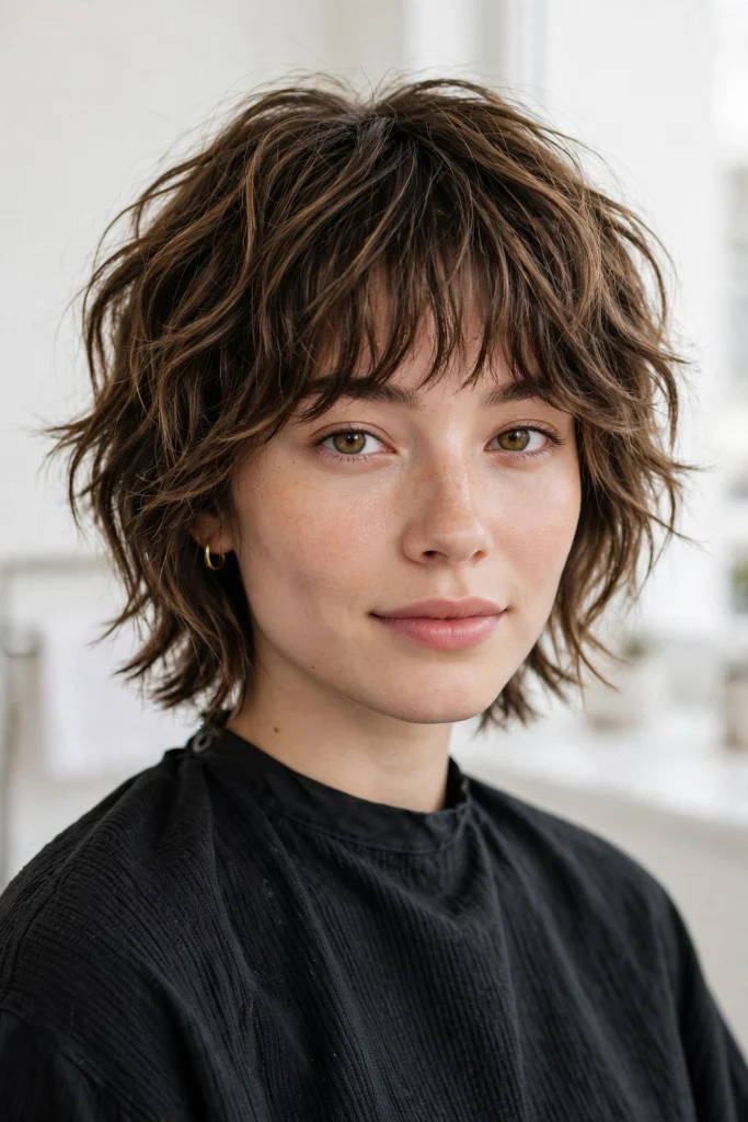 Wavy Wolf Cut With Bangs: 12 Gorgeous Ideas to Try 3 01 wavy wolf cut with bangs