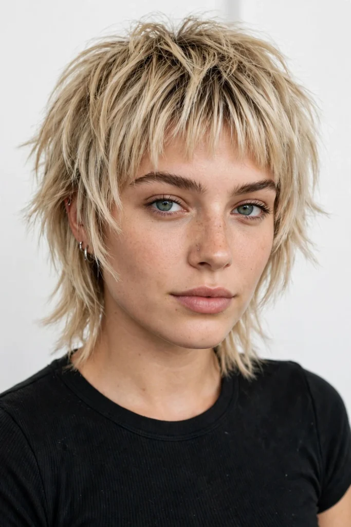 Face-Framing Layers With Choppy Bangs