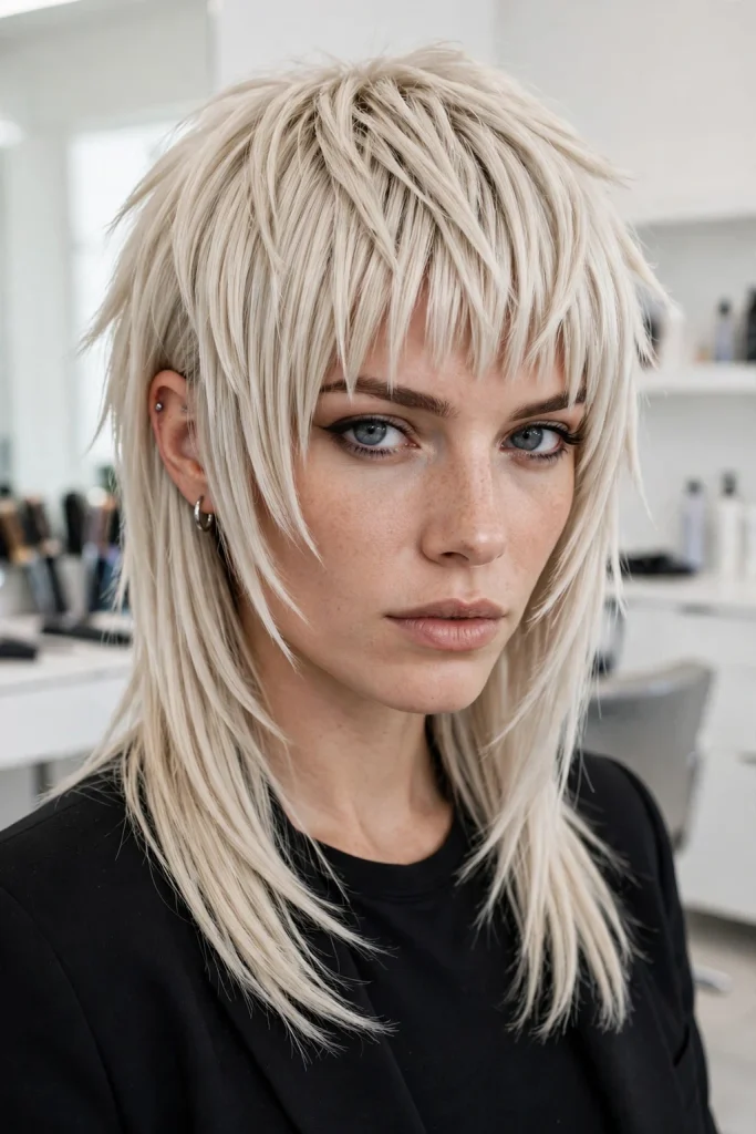 Sleek Straight Layers With Choppy Bangs