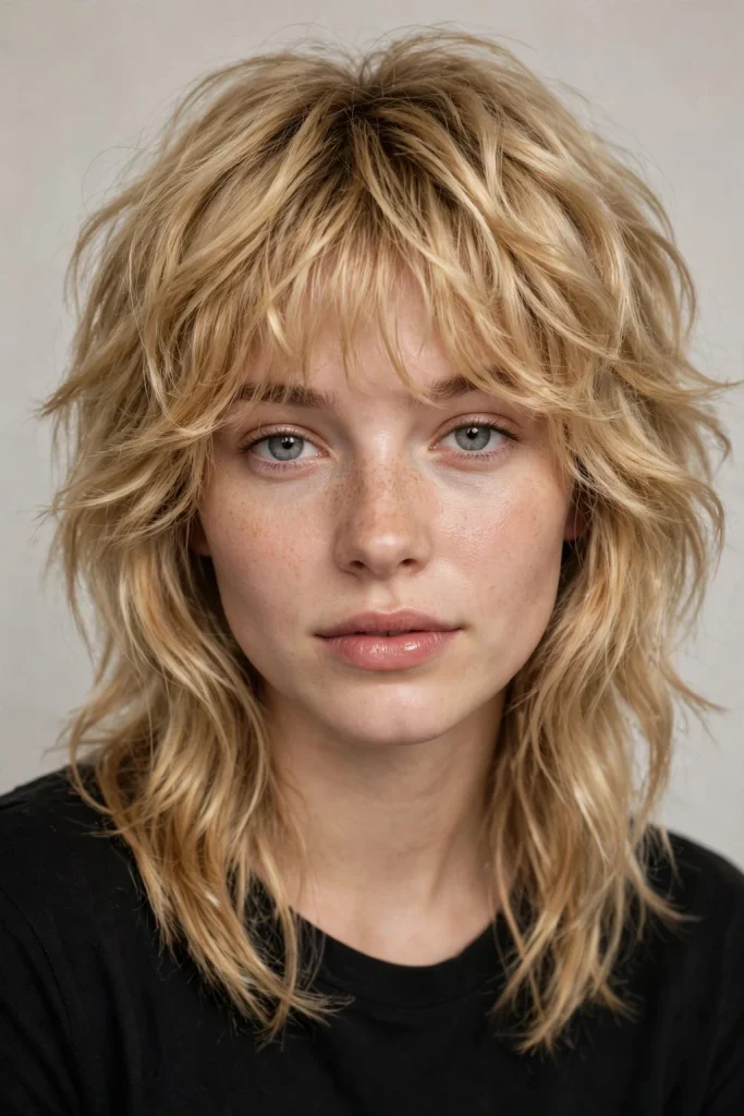 Tousled Waves With Messy Bangs