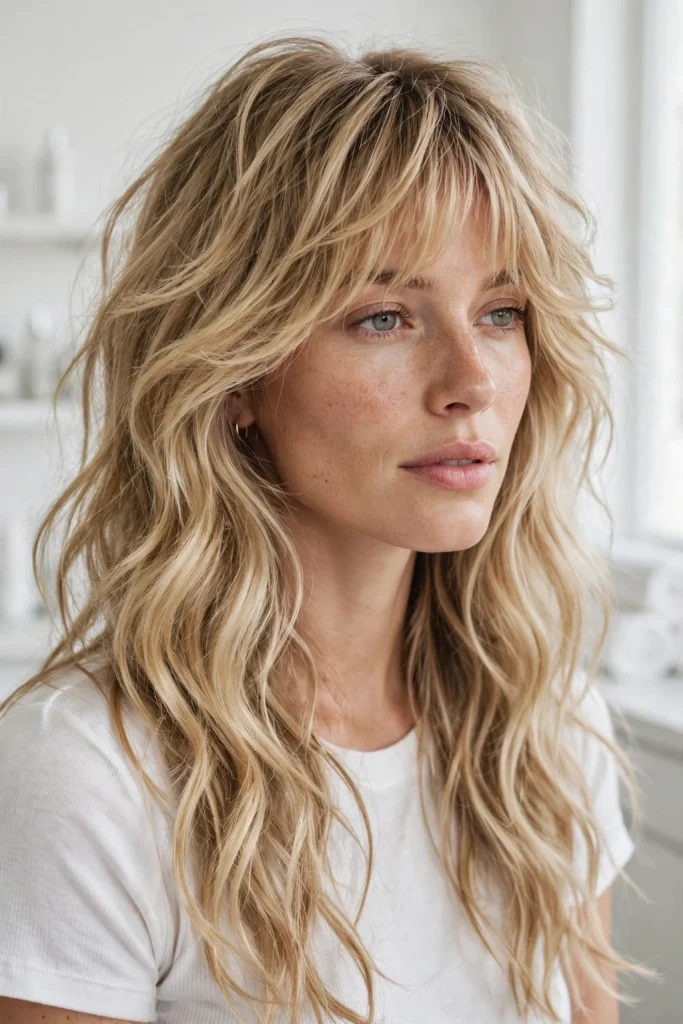 Long Waves With Soft Piecey Bangs