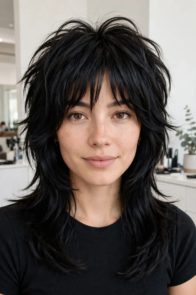 Shaggy Wolf Cut With Bangs: 15 Cool Ideas 4 04 02 uniform