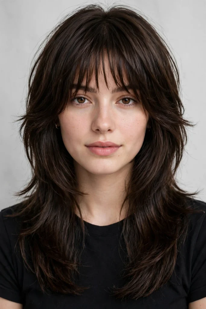 Shaggy Wolf Cut With Bangs: 15 Cool Ideas 5 04 03 uniform