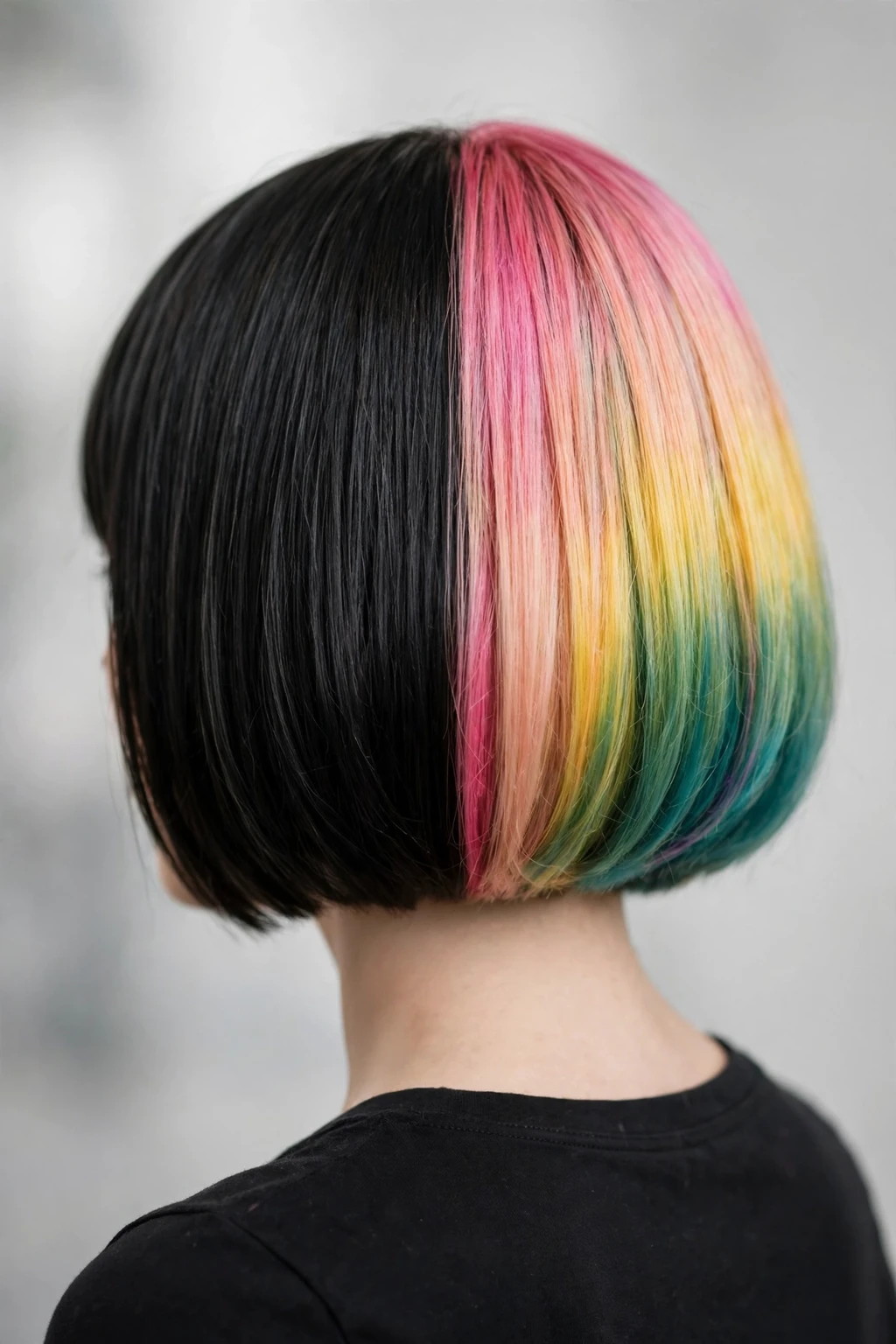 9. Black and Rainbow Bob
