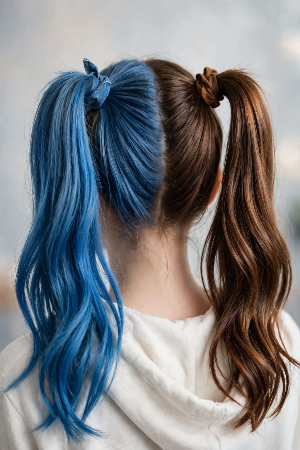 14. Blue and Syrup Brown Pigtails
