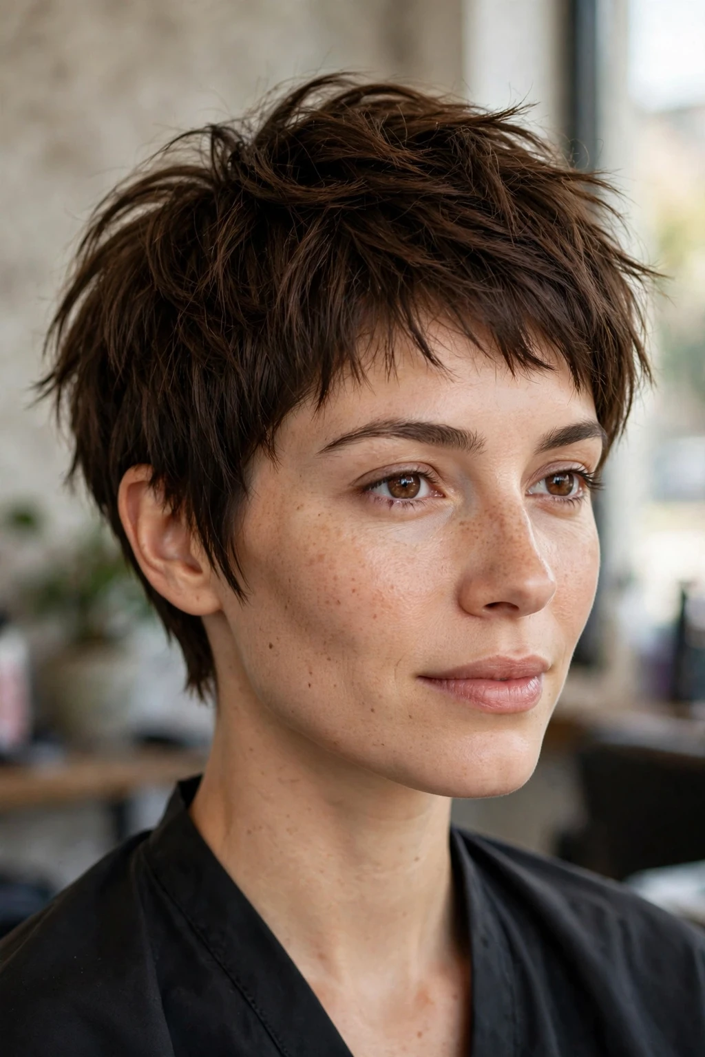 Short Cropped Hairstyles: 15 Chic Ideas to Try 3 1. Choppy Brown Crop with Textured Layers
