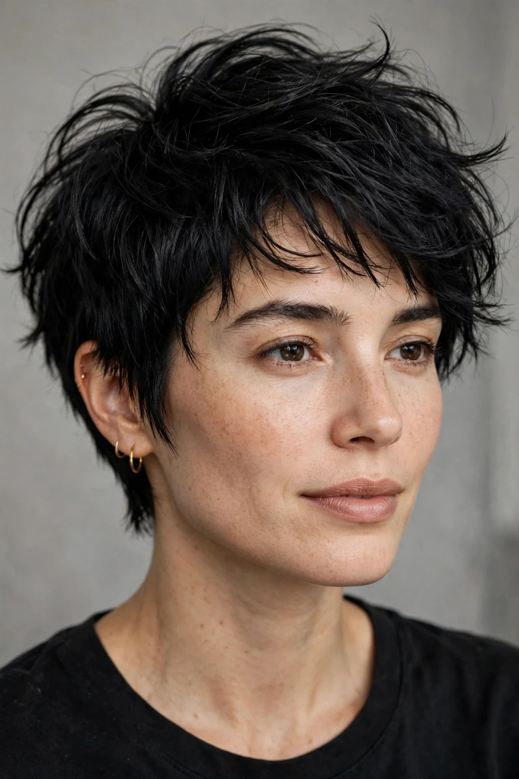 Short Cropped Hairstyles: 15 Chic Ideas to Try 4 2. Tousled Black Crop