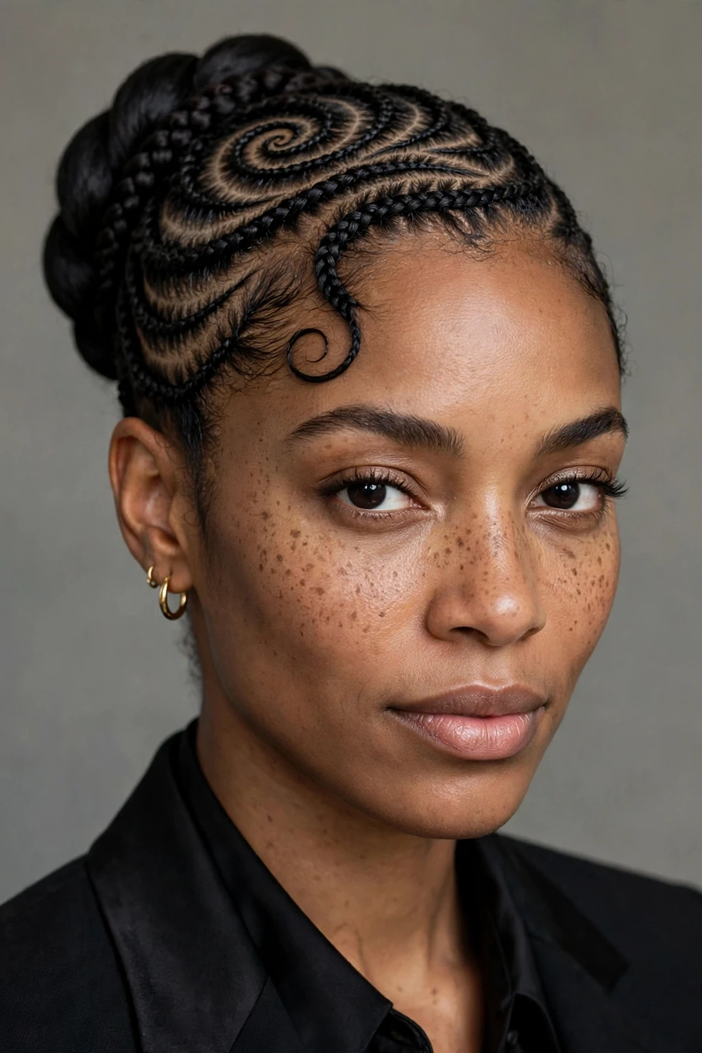 Swirl Cornrows: 15 Stunning Ideas to Try 13 11. Braided Bun With Swirling Cornrows