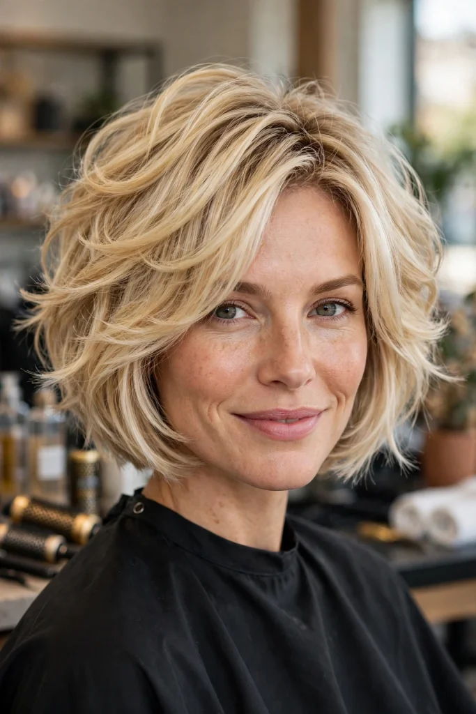 Butterfly Cut Short Hair: 15 Gorgeous Ideas to Try 10 8. Blonde Short Butterfly Cut with Dimension