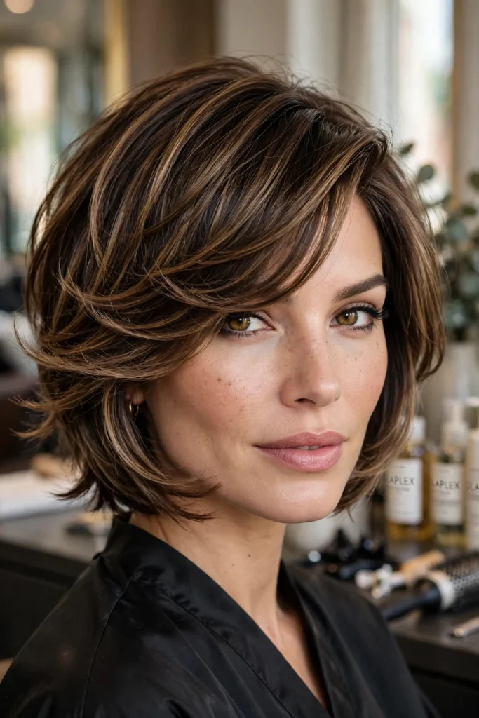 Butterfly Cut Short Hair: 15 Gorgeous Ideas to Try 12 10. Short Butterfly Cut with Side-Swept Bangs