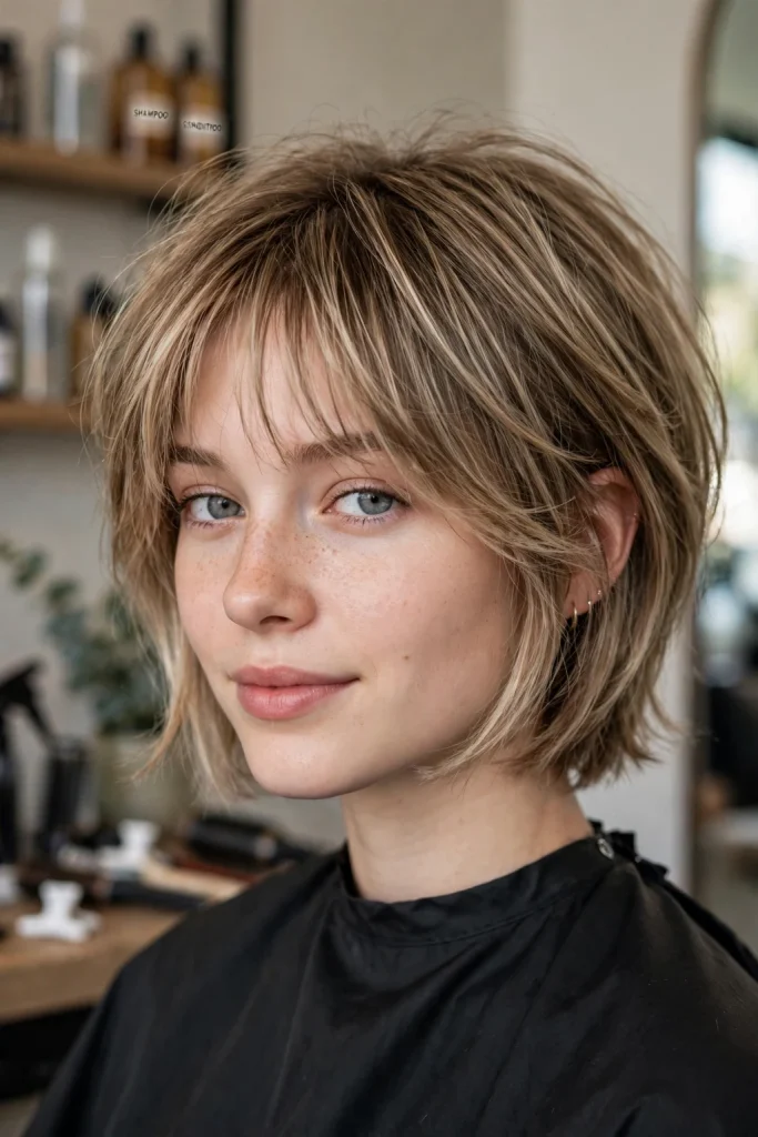 Butterfly Cut Short Hair: 15 Gorgeous Ideas to Try 16 14. Short Butterfly Cut with Wispy Bangs