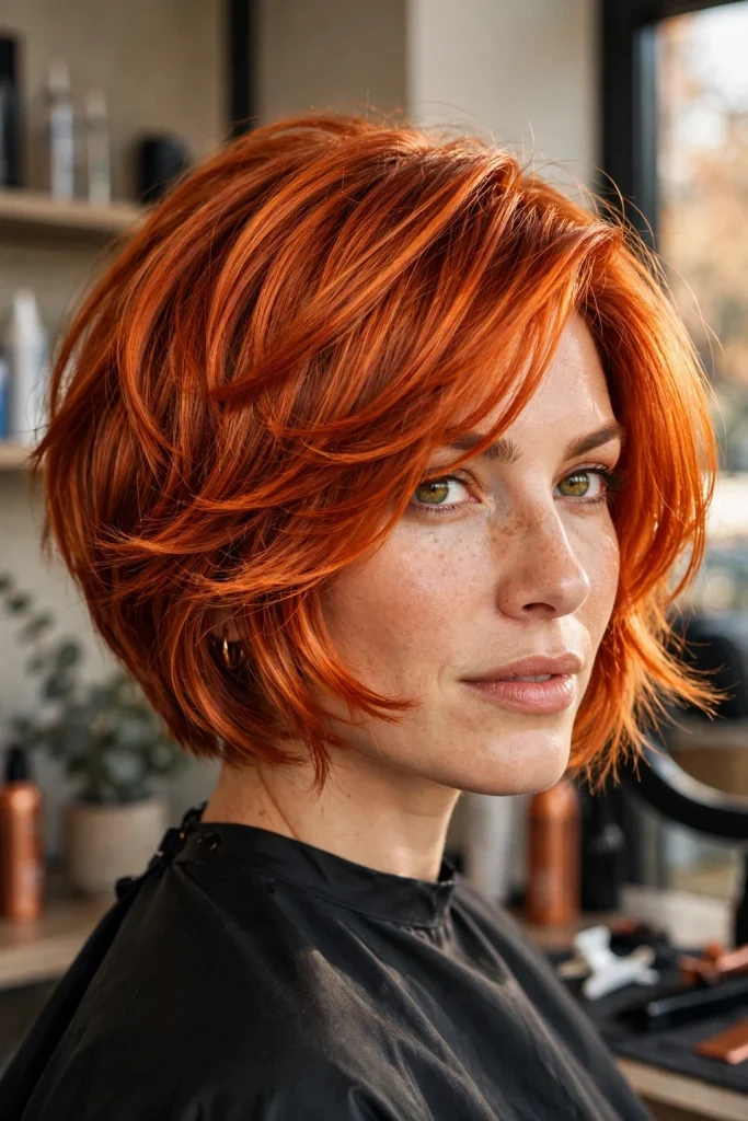 Butterfly Cut Short Hair: 15 Gorgeous Ideas to Try 17 15. Bold Copper Short Butterfly Cut