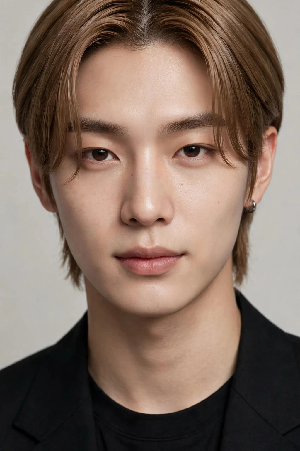 Korean Hairstyles for Men: 15 Sharp Ideas to Try 5 3. Centre-Parted Light Brown K-Pop Hair