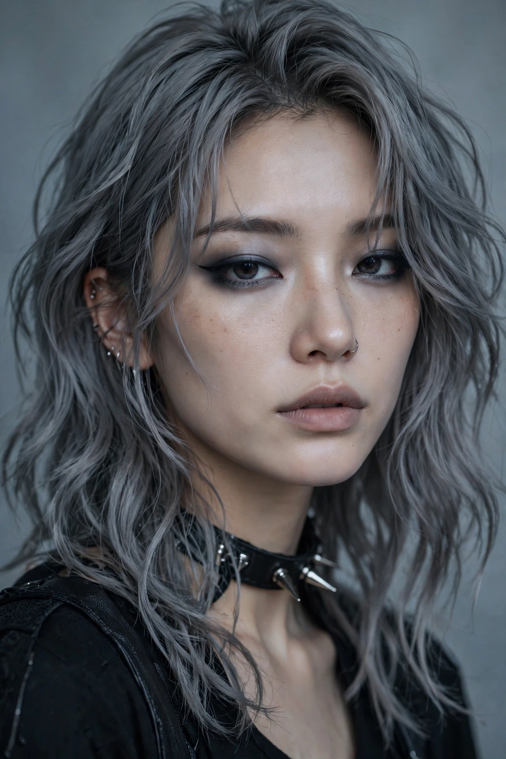 Korean Hairstyles for Women: 15 Lovely Ideas to Try 4 2. Anime Style Ash Grey Layered Waves