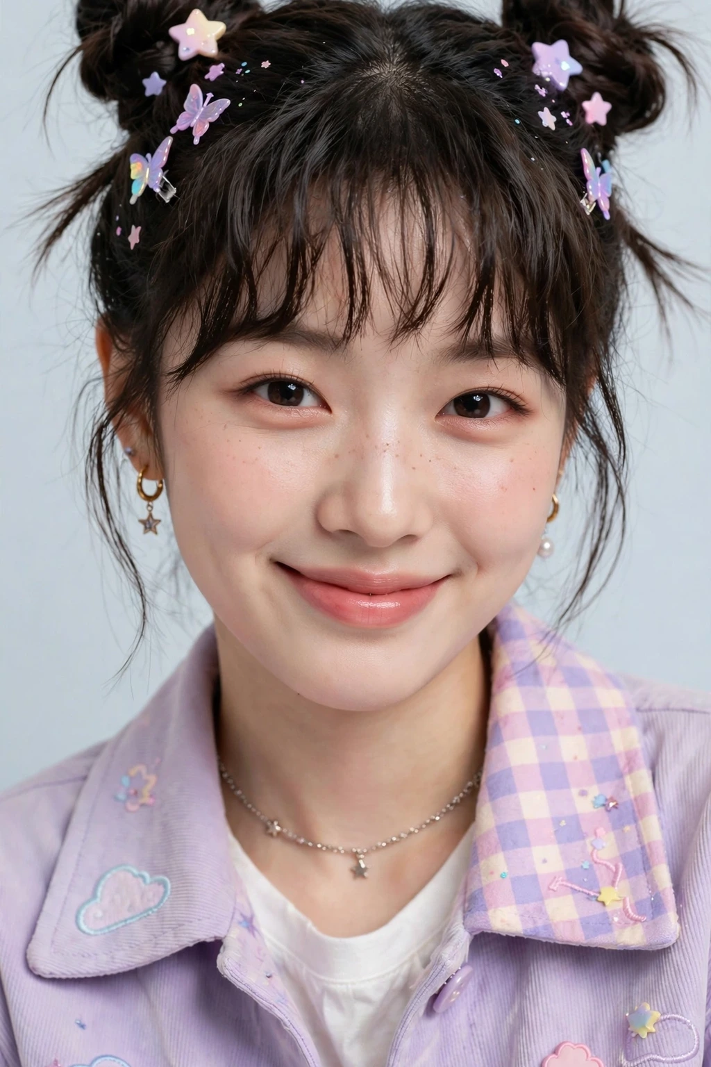 Korean Hairstyles for Women: 15 Lovely Ideas to Try 6 4. Korean Style Space Buns With Choppy Bangs