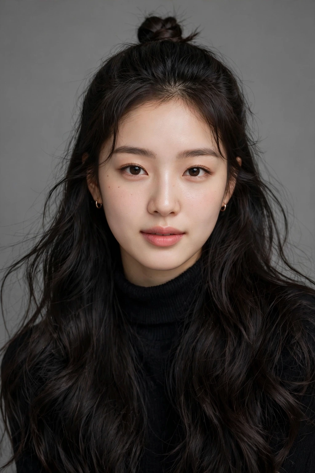 Korean Hairstyles for Women: 15 Lovely Ideas to Try 10 8. K-Pop Style Half-Up Half-Down Hair With Bun