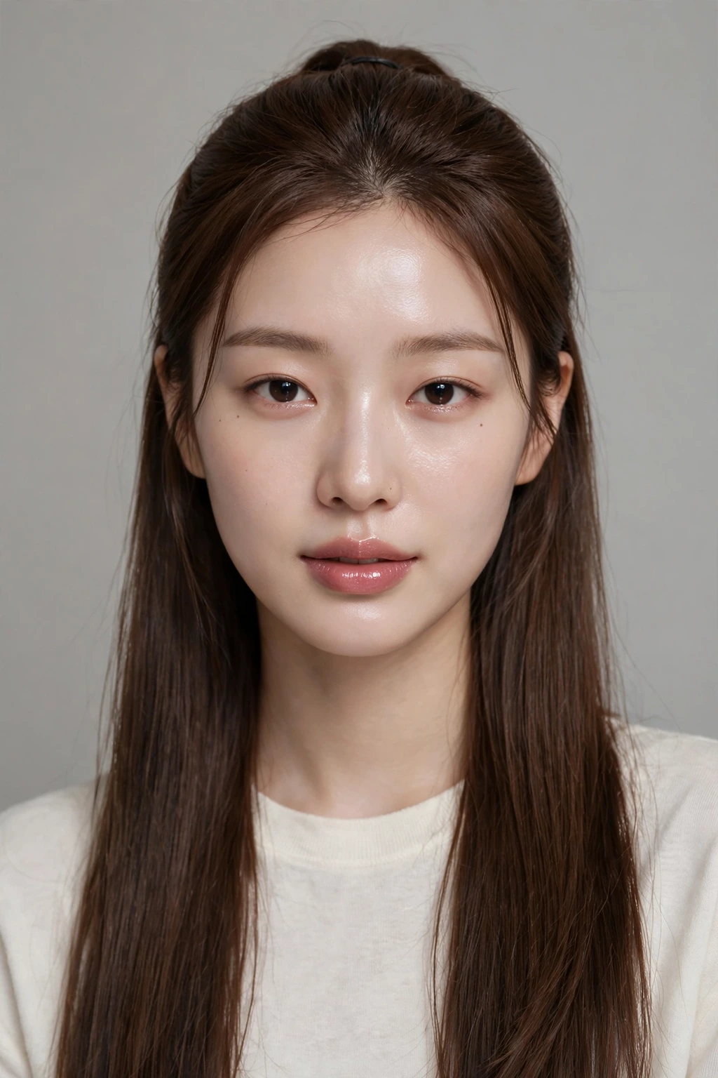 Korean Hairstyles for Women: 15 Lovely Ideas to Try 15 13. Long Brown Half-Up Half Down Straight Hair