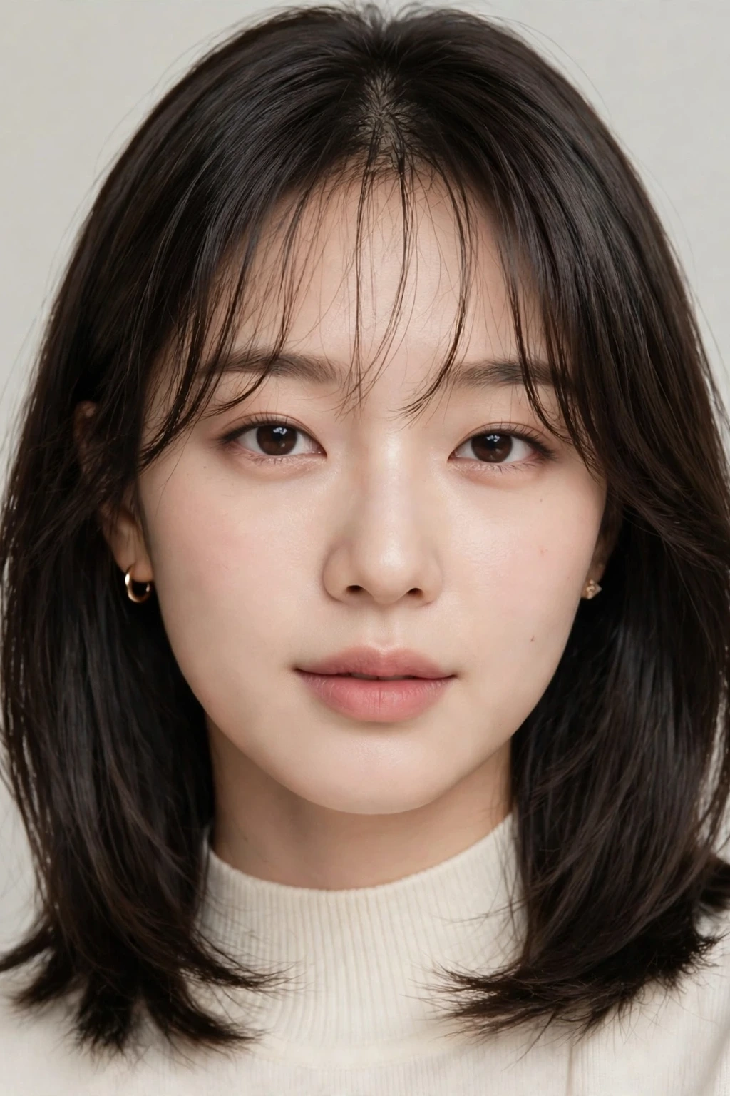 Korean Hairstyles for Women: 15 Lovely Ideas to Try 17 15. K-Pop Style Medium Straight Hair With Layers and Wispy Bangs
