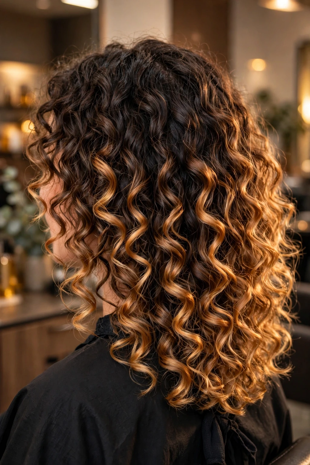 Caramel Highlights: 15 Gorgeous Ideas to Try 3 1. Golden Caramel Ombré on Bouncy Curly Hair