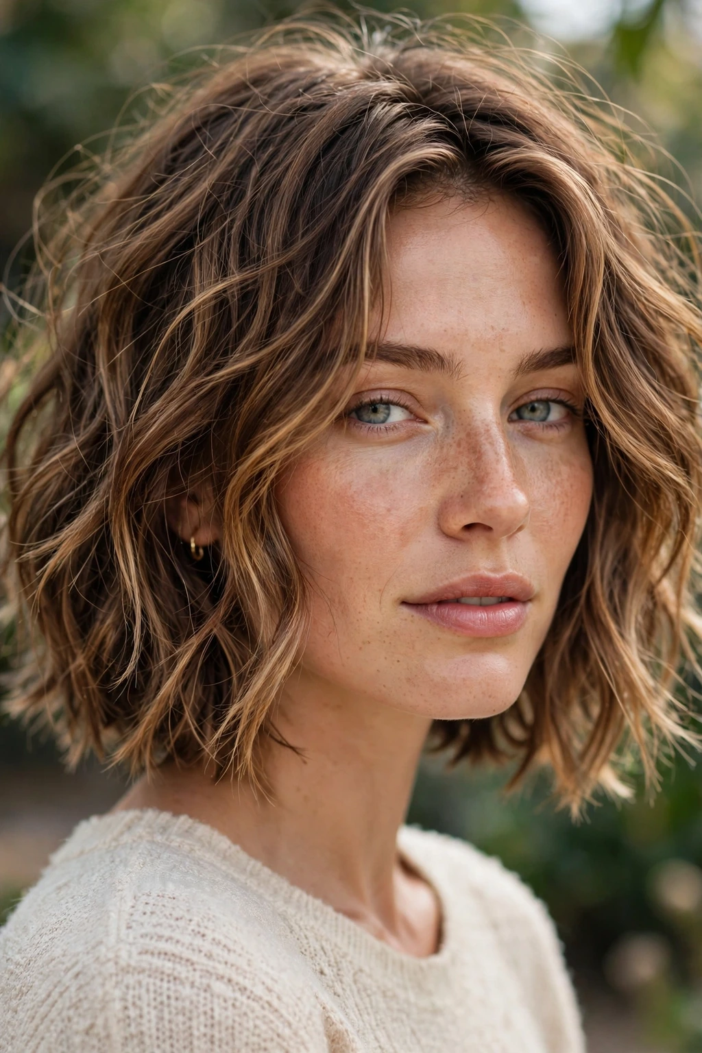 Caramel Highlights: 15 Gorgeous Ideas to Try 4 2. Tousled Wavy Bob with Sun-Kissed Caramel Balayage