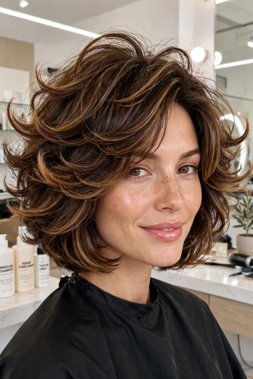 Caramel Highlights: 15 Gorgeous Ideas to Try 6 4. Voluminous Fluffy Bob with Brown-Caramel Blend