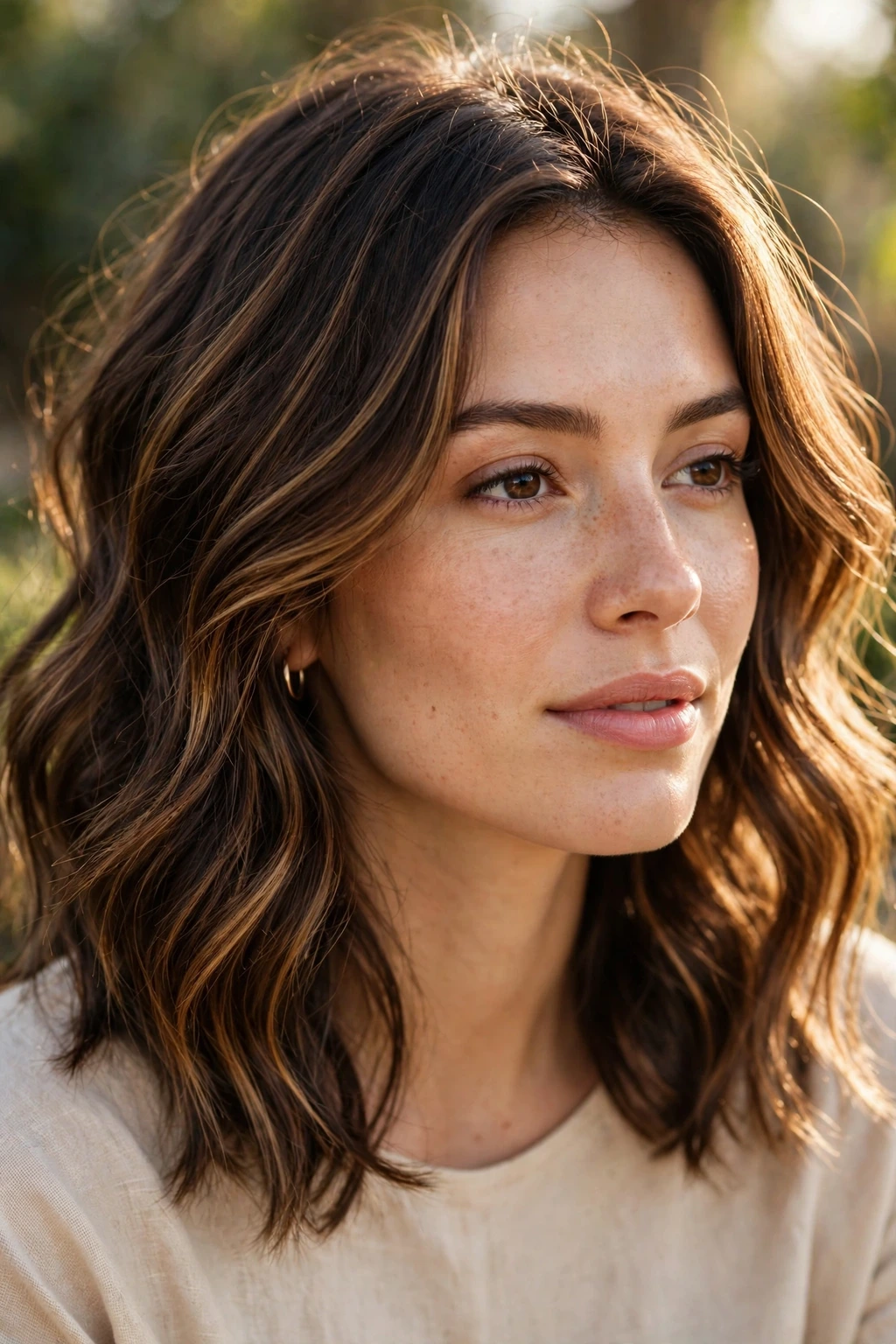 Caramel Highlights: 15 Gorgeous Ideas to Try 10 8. Brunette Waves with Rich Caramel Streaks