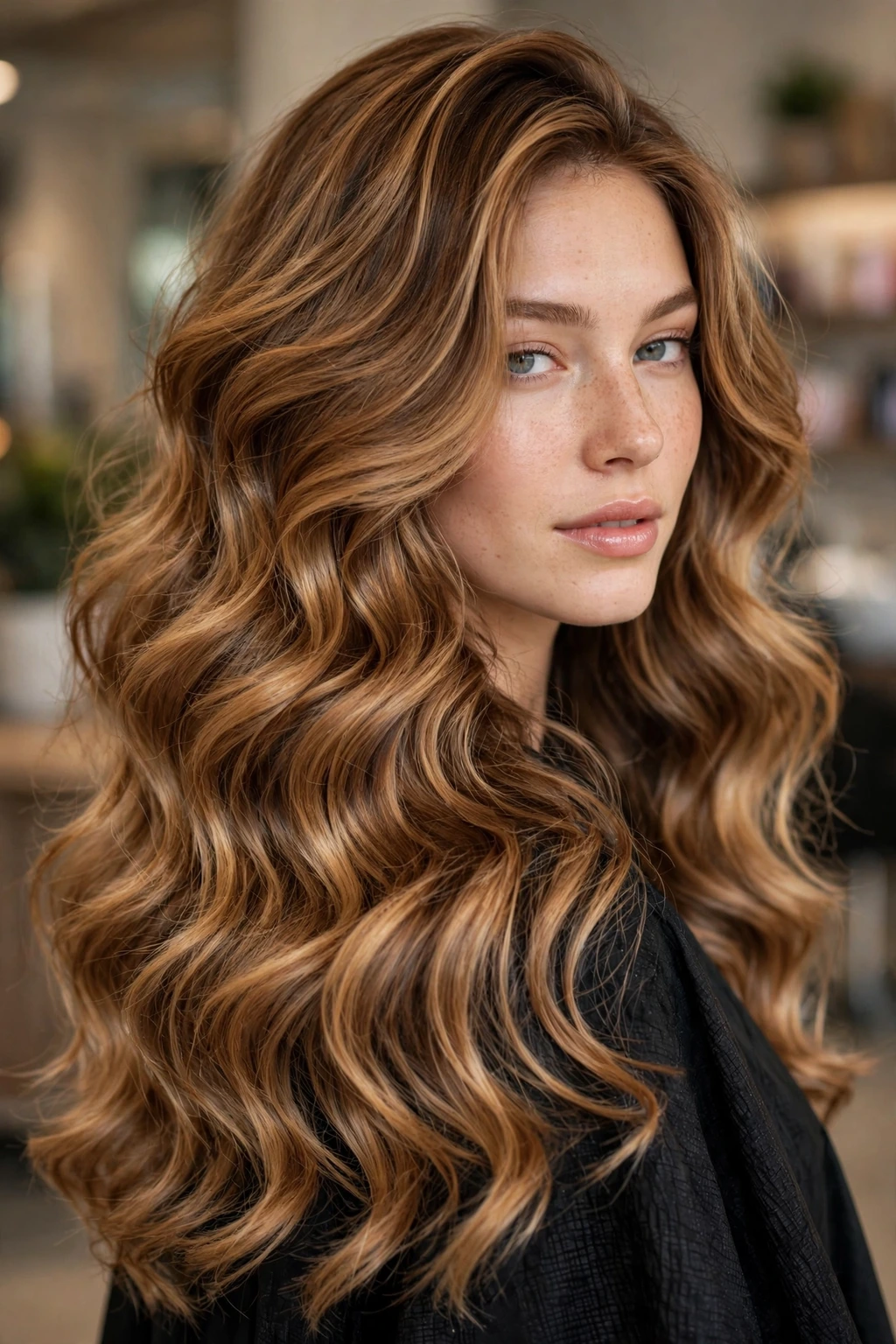 Caramel Highlights: 15 Gorgeous Ideas to Try 11 9. Big Fluffy Waves with Melted Caramel Balayage