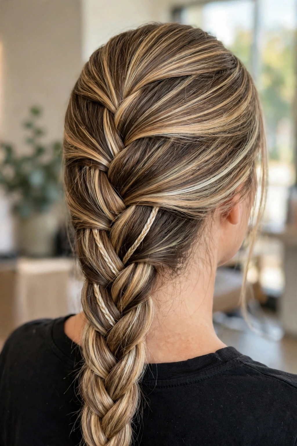 Dutch Braid Hairstyles: 19 Beautiful Ideas to Try 8 6. Simple Dutch Braid With Two Additional Strands on Multi-Toned Hair