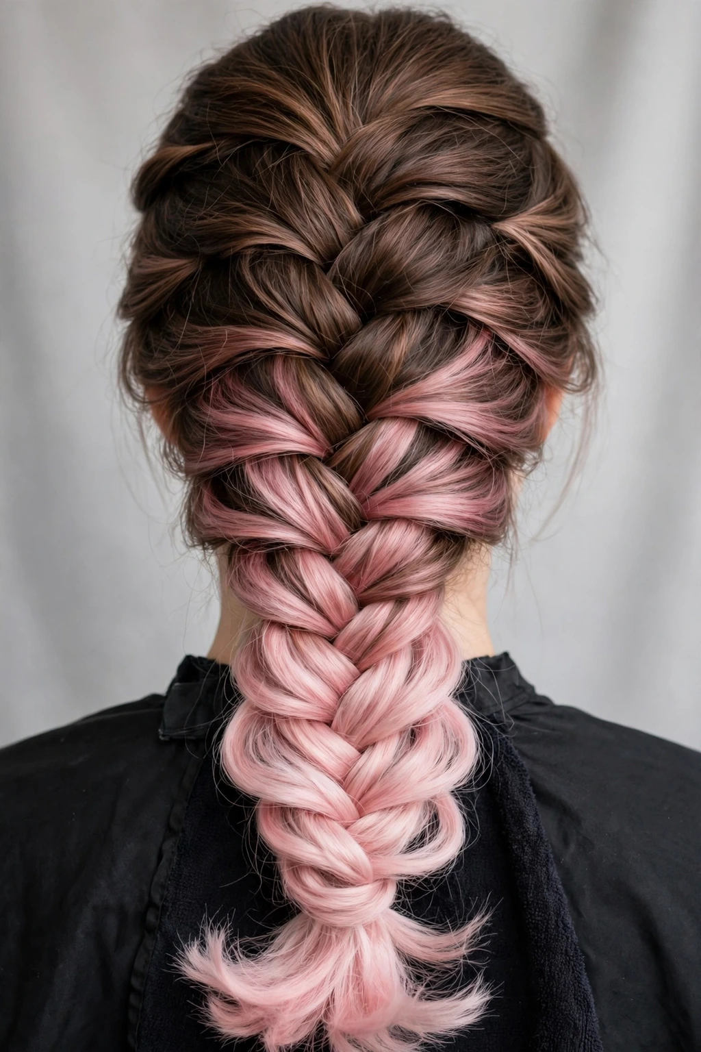 Dutch Braid Hairstyles: 19 Beautiful Ideas to Try 12 10. Big Dutch Braid on Brown Pink Hair
