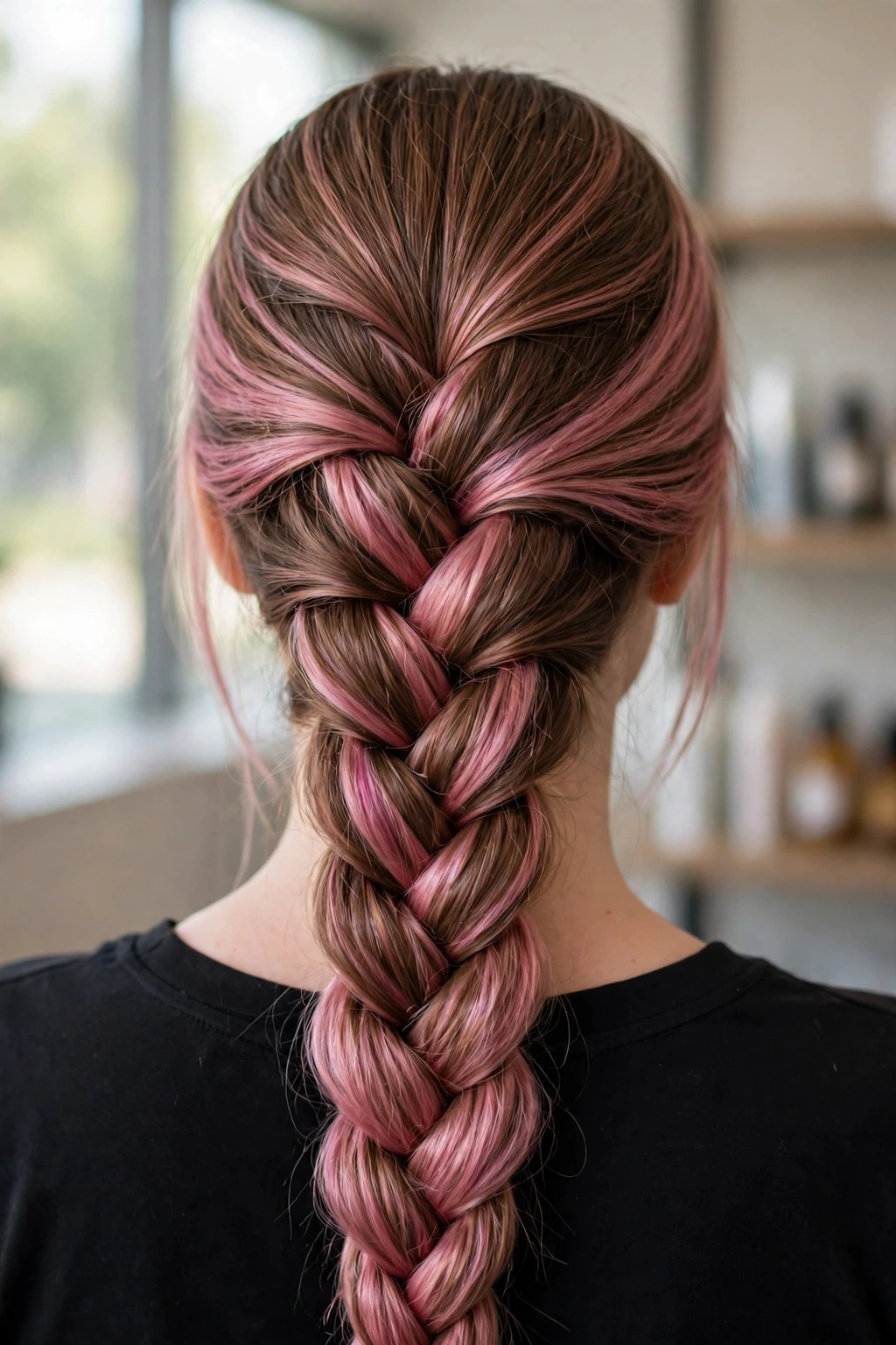 Dutch Braid Hairstyles: 19 Beautiful Ideas to Try 13 11. Long Thick Dutch Braid on Brown Pink Hair