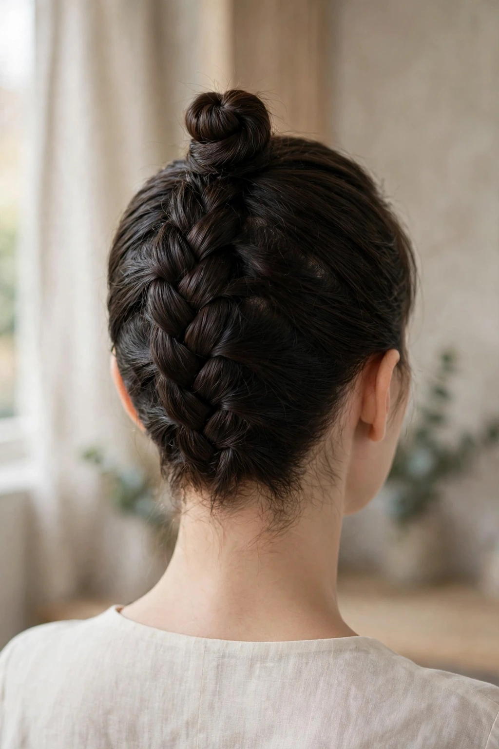 Dutch Braid Hairstyles: 19 Beautiful Ideas to Try 17 15. Dutch Braid Into Top-Knot Small Bun