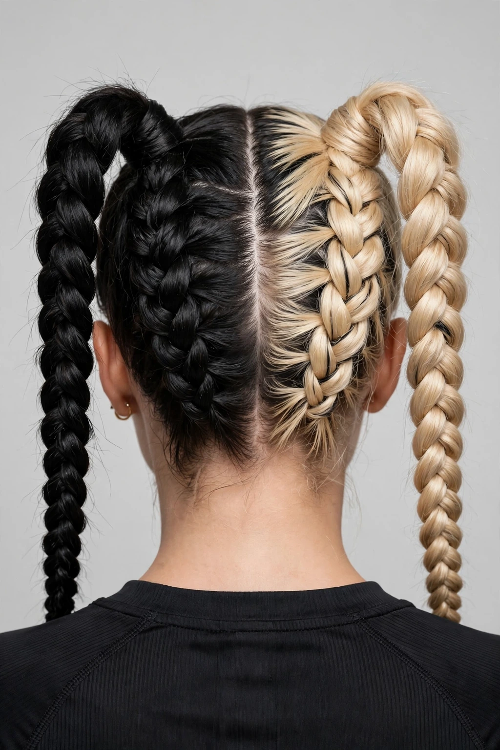 Dutch Braid Hairstyles: 19 Beautiful Ideas to Try 20 18. 2 Dutch Braids Into Ponytails on Duo-Toned Hair