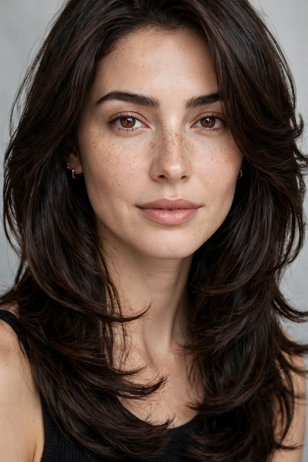 Hairstyles for Oval Shaped Face: 15 Flattering Ideas to Try 4 2. Deep Brunette Layered Cut