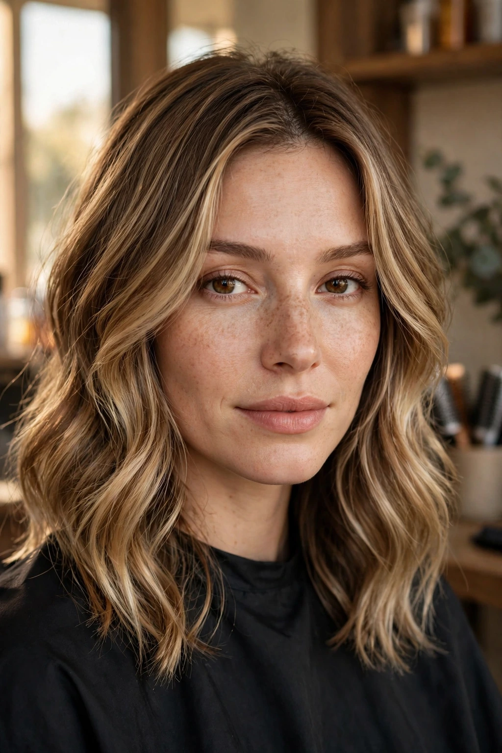 Hairstyles for Oval Shaped Face: 15 Flattering Ideas to Try 8 6. Medium Bronde Hair With Face-Framing Waves