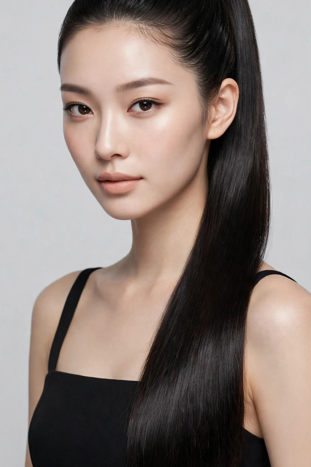 Hairstyles for Oval Shaped Face: 15 Flattering Ideas to Try 14 12. Long Black Sleek Ponytail