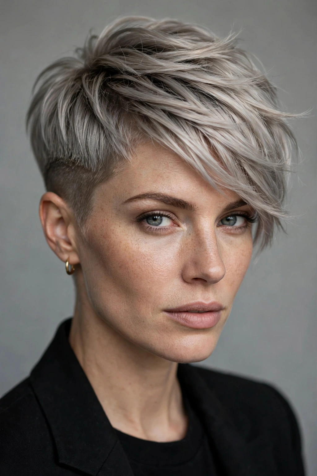 Side Shaved Hairstyles: 20 Edgy Ideas to Try 9 7. Ash Blonde Extended Pixie With a Side Shave