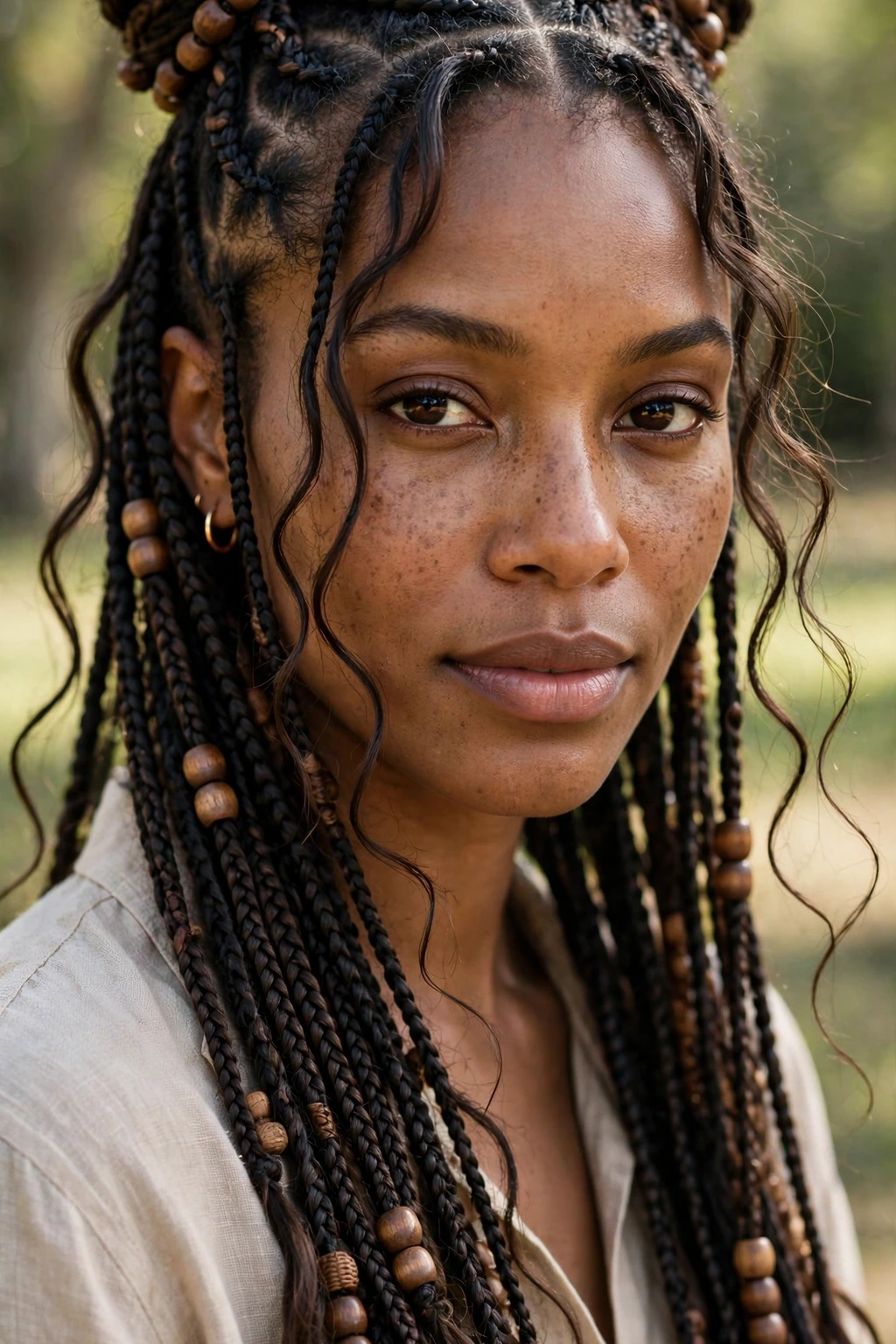 2. Long Boho Fulani Braids With Double Buns