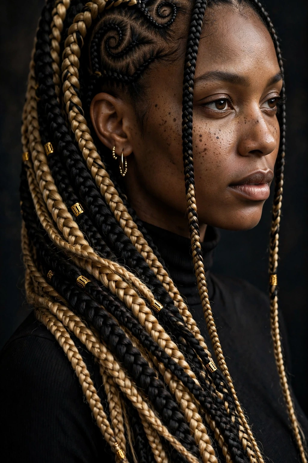 3. Two-Tone Blonde and Black Fulani Braids