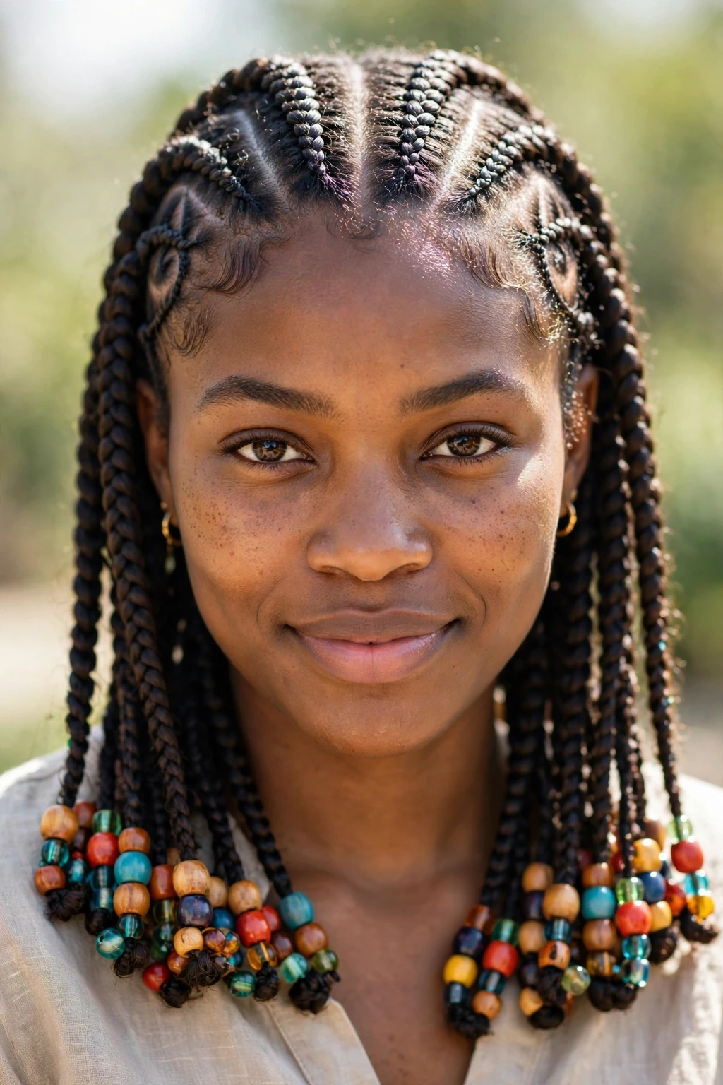 5. Beaded Medium-Length Fulani Braids