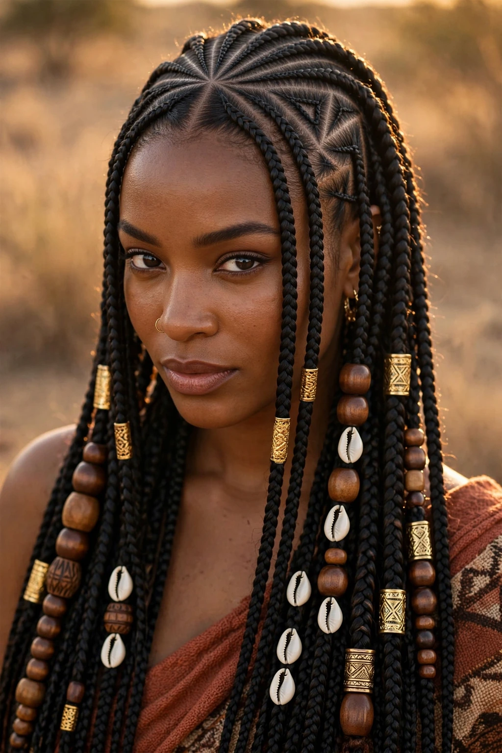 10. Tribal-Inspired Long Fulani Braids