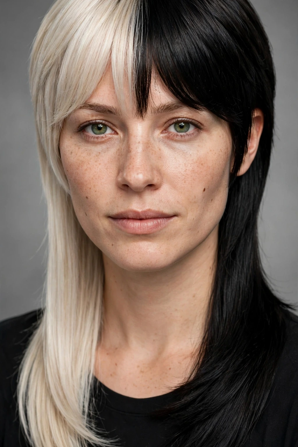 3. Blonde and Black Two-Tone Soft Mullet