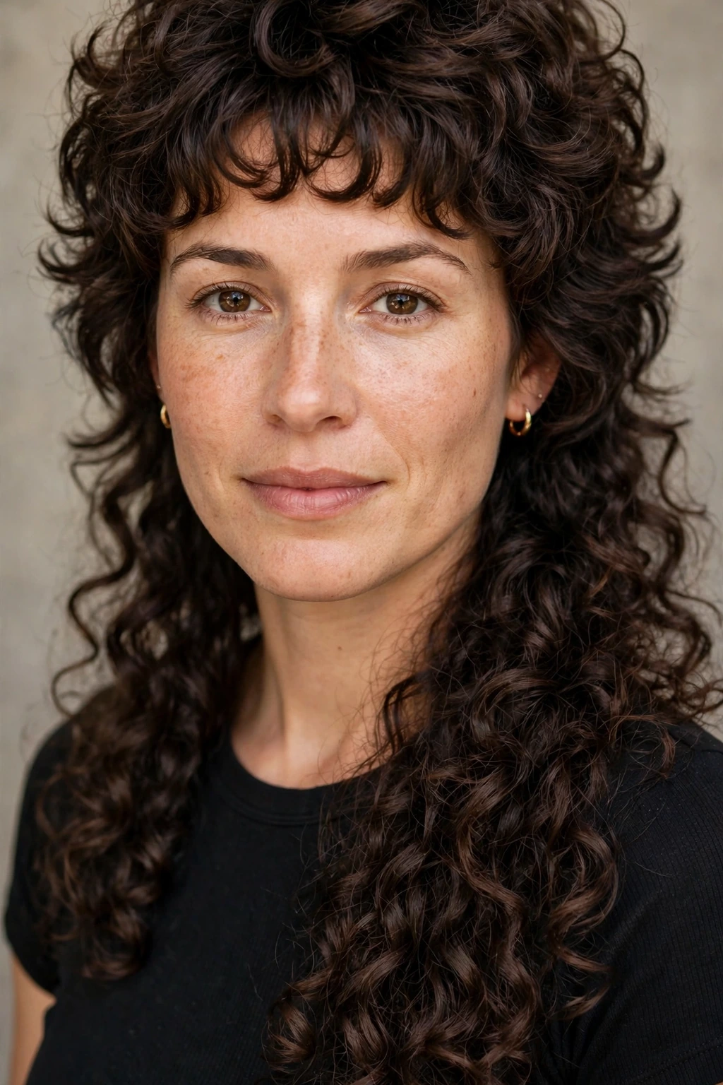 4. Curly Soft Mullet With Curly Bangs