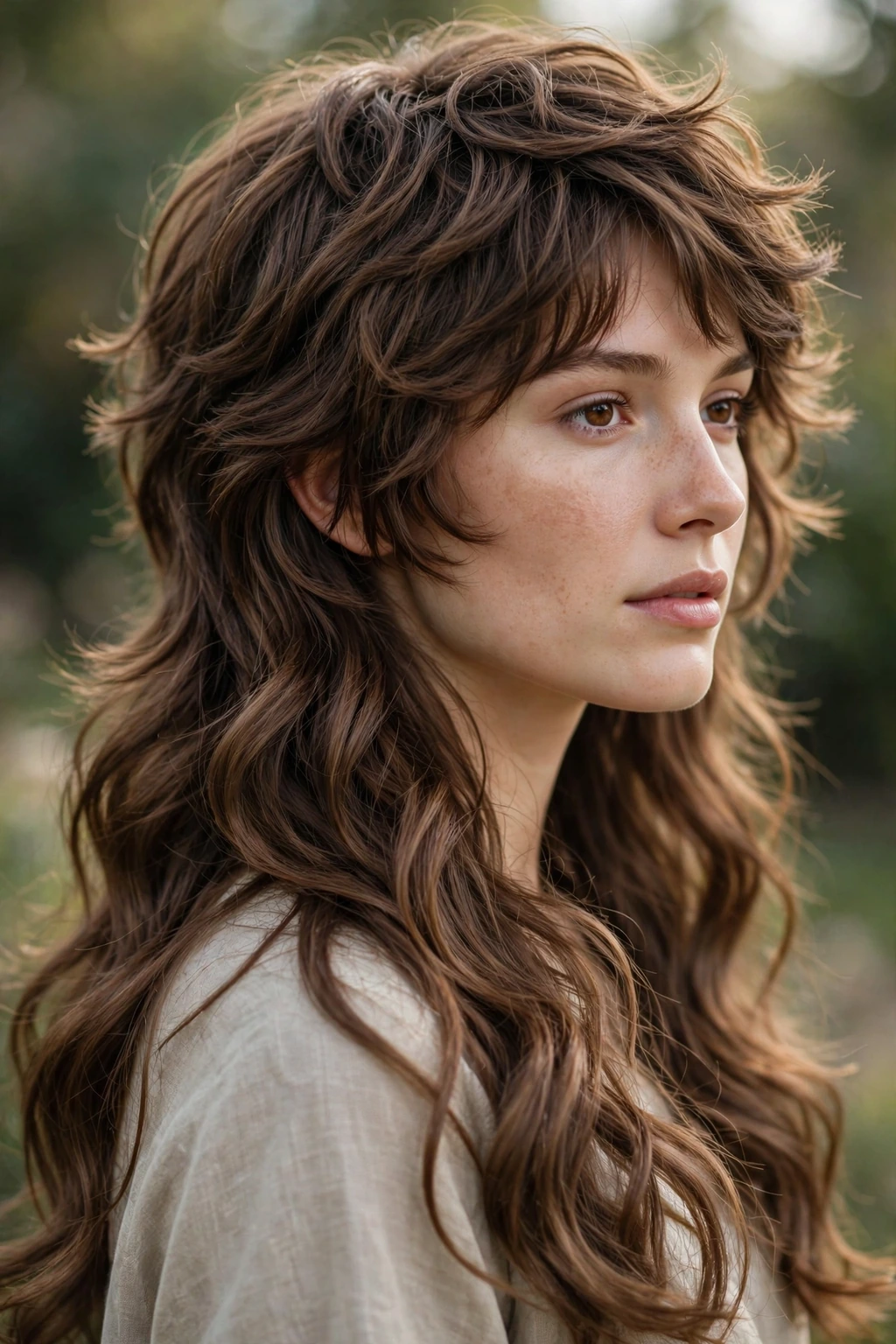 9. Long Brown Wavy Soft Mullet