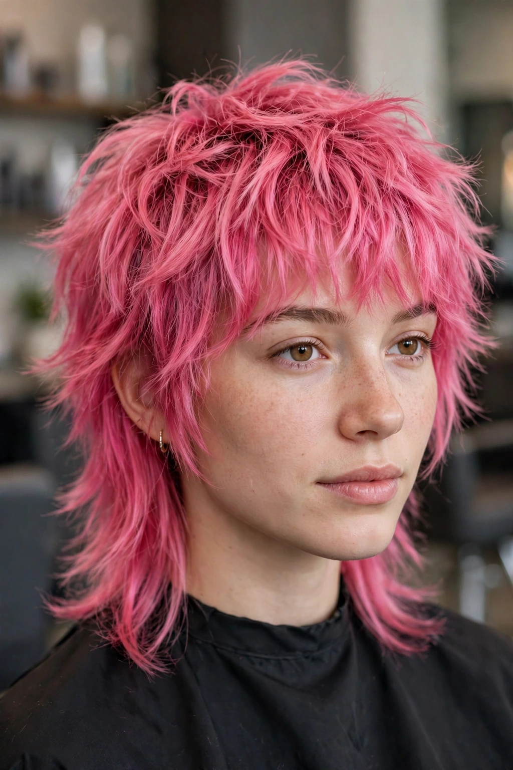 11. Pink Soft Mullet Wolf Cut